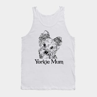 Yorkshire Terrier Black Print Artwork Tank Top